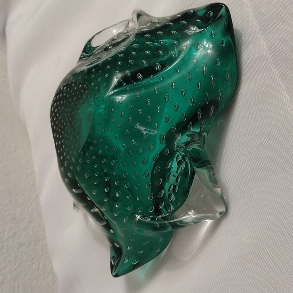 Mid-century modern Murano emerald green ashtray or bowl. Italy c 1950s - Picture 10 of 12